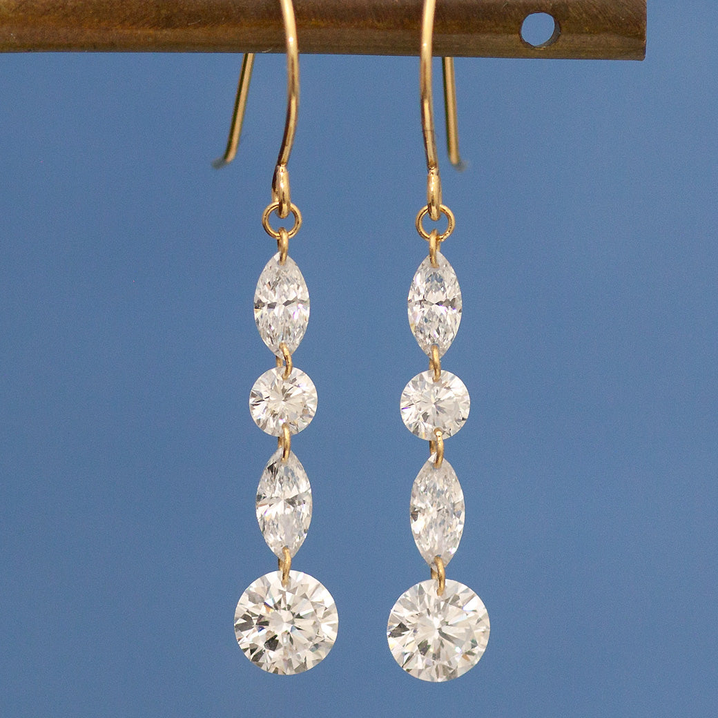 【ALTRO】Lior K18 ラボグロウンダイヤ 計1.2ct シャンデリア フック ピアス