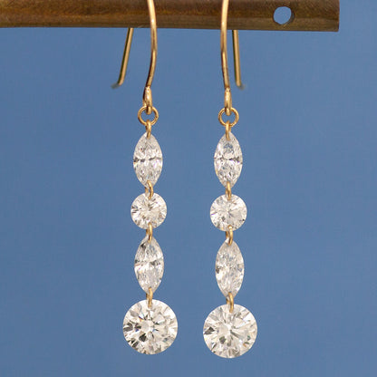 【ALTRO】Lior K18 ラボグロウンダイヤ 計1.2ct シャンデリア フック ピアス