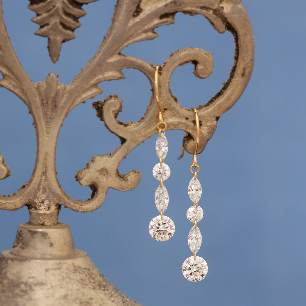 【ALTRO】Lior K18 ラボグロウンダイヤ 計1.2ct シャンデリア フック ピアス