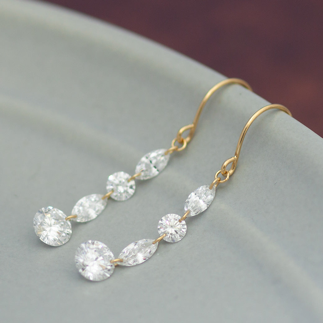 【ALTRO】Lior K18 ラボグロウンダイヤ 計1.2ct シャンデリア フック ピアス