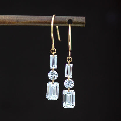 【ALTRO】Lior  K18 ラボグロウンダイヤ 計1.4ct シャンデリア フック ピアス