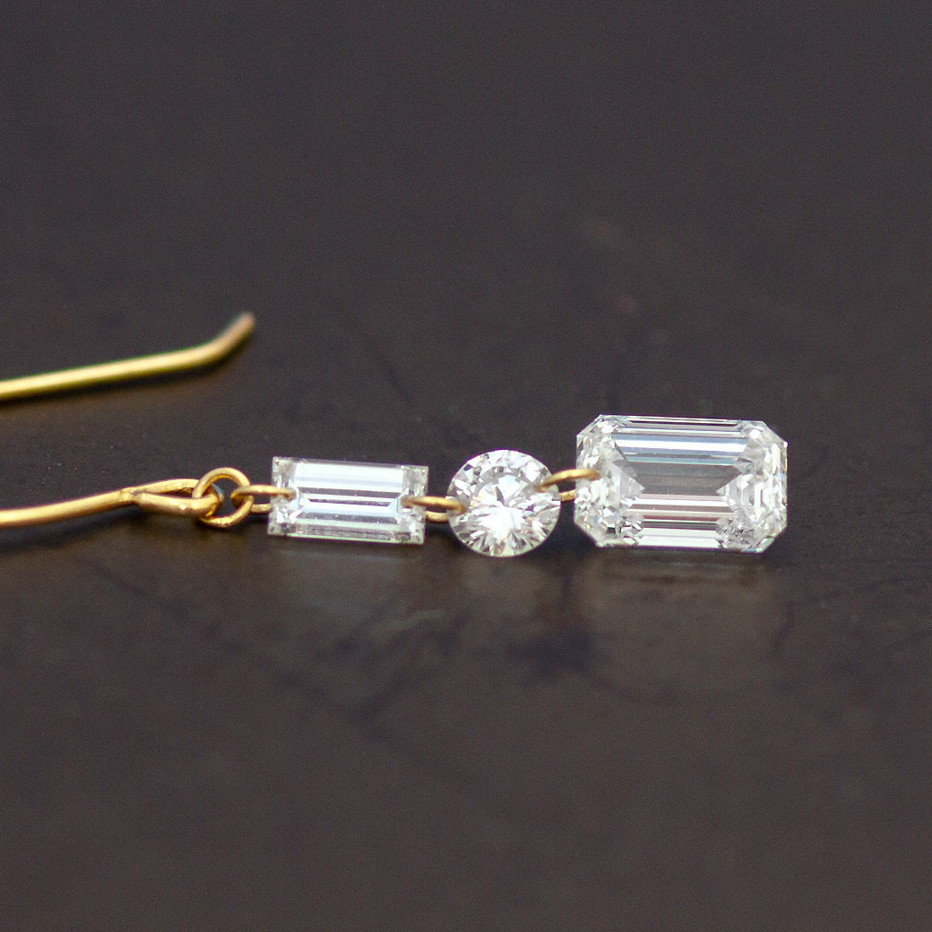 【ALTRO】Lior  K18 ラボグロウンダイヤ 計1.4ct シャンデリア フック ピアス