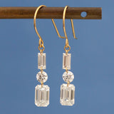 【ALTRO】Lior リオール K18 ラボグロウン ダイヤモンド シャンデリアピアス  0.7ct/0.7ct エメラルドカット バケット GOD038PE