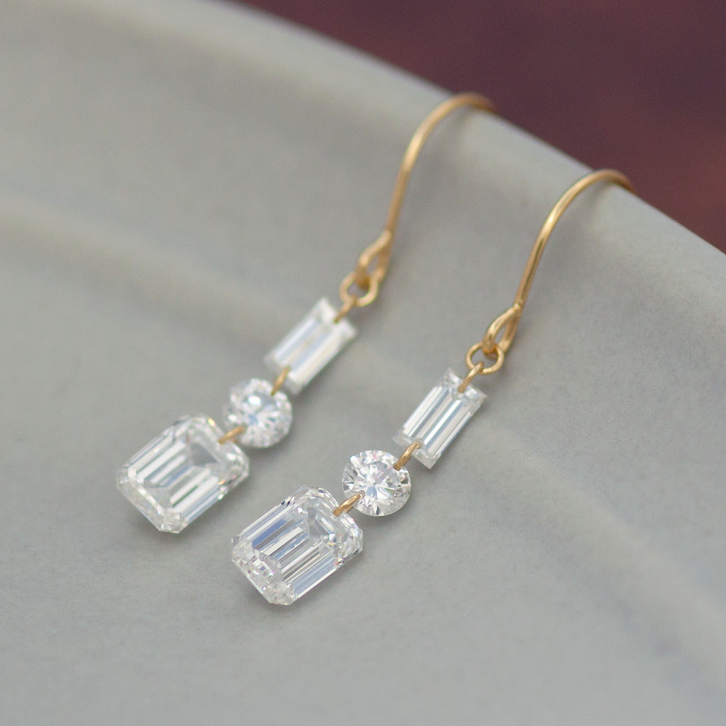 【ALTRO】Lior  K18 ラボグロウンダイヤ 計1.4ct シャンデリア フック ピアス