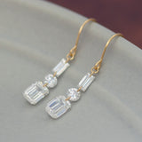 【ALTRO】Lior リオール K18 ラボグロウン ダイヤモンド シャンデリアピアス  0.7ct/0.7ct エメラルドカット バケット GOD038PE