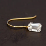 【ALTRO】Lior リオール K18 ラボグロウン ダイヤモンド ピアス  計1.0ct 一粒 0.5ct/0.5ct エメラルドカット フックピアス GOD039PE