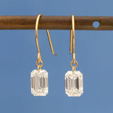 【ALTRO】Lior リオール K18 ラボグロウン ダイヤモンド ピアス  計1.0ct 一粒 0.5ct/0.5ct エメラルドカット フックピアス GOD039PE