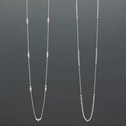【LIMITED】各1点限定 K18WG ロングネックレス ミラーボール 80cm