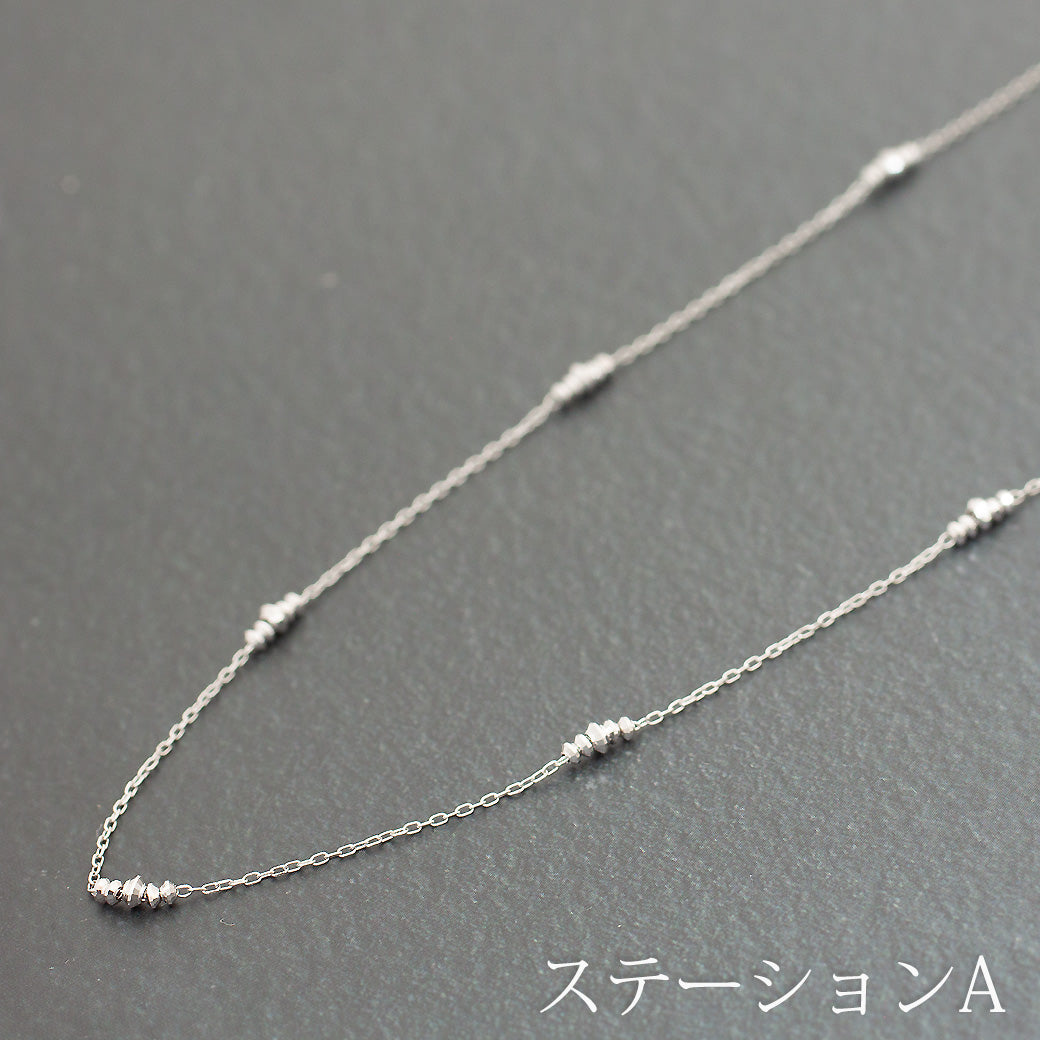 【LIMITED】各1点限定 K18WG ロングネックレス ミラーボール 80cm