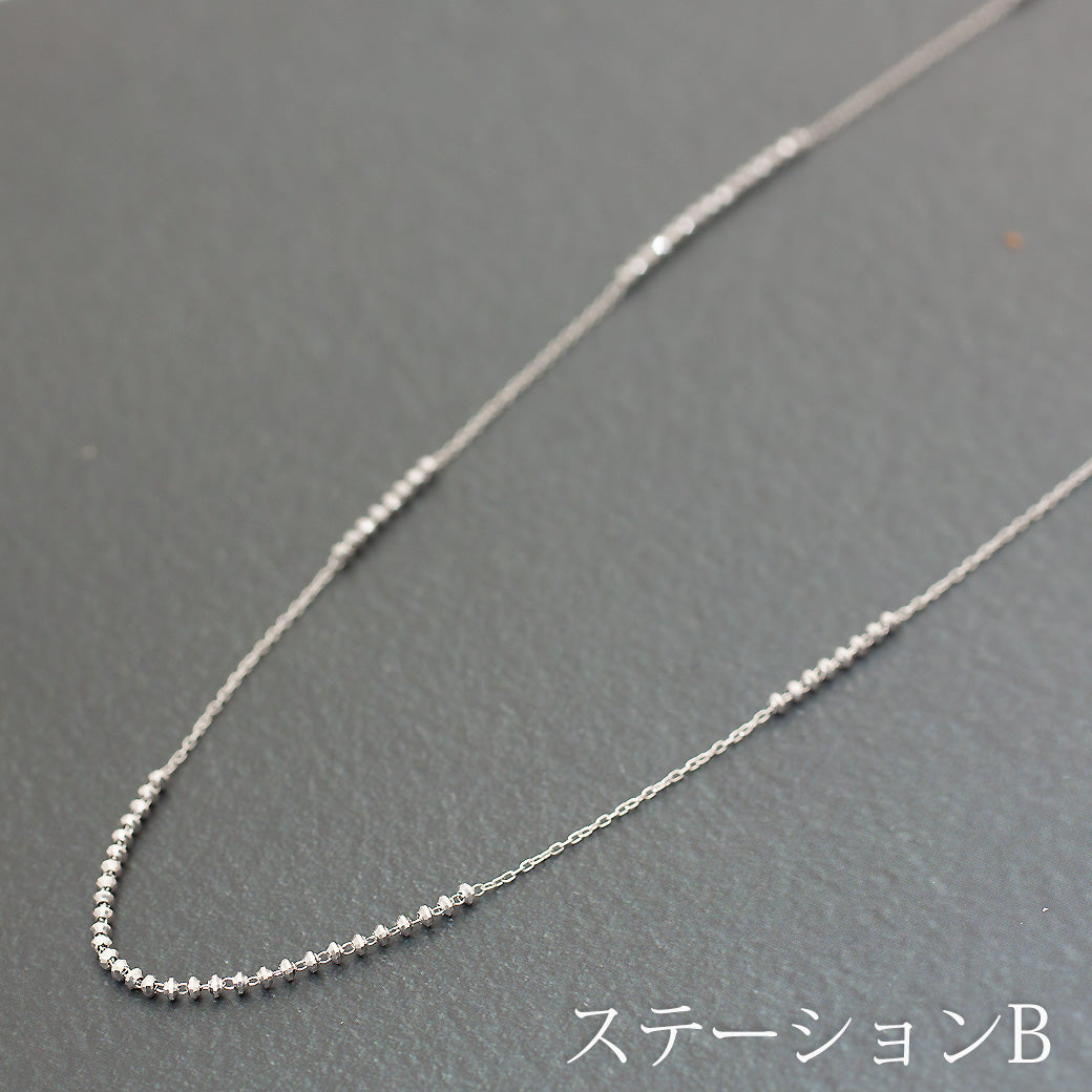 【LIMITED】各1点限定 K18WG ロングネックレス ミラーボール 80cm