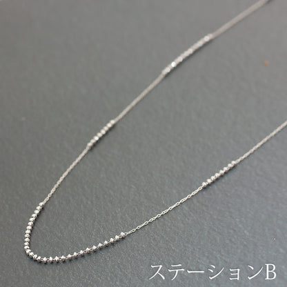 【LIMITED】各1点限定 K18WG ロングネックレス ミラーボール 80cm