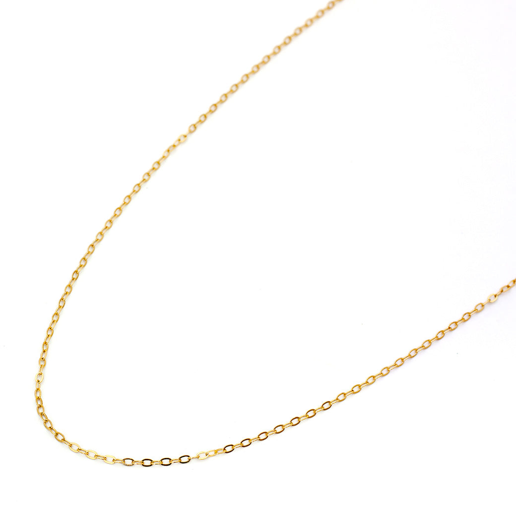 【LIMITED】1点限定 K10YG フラットアズキチェーン セミロングネックレス 60cm　
