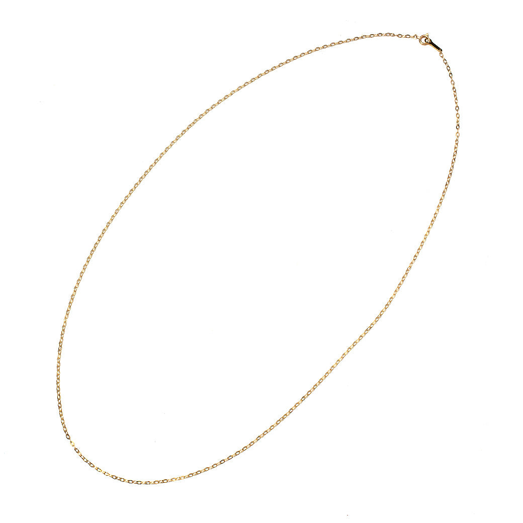 【LIMITED】1点限定 K10YG フラットアズキチェーン セミロングネックレス 60cm　