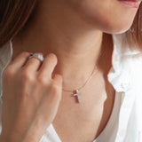 天然ダイヤモンド K18WG クロスネックレス 0.50ct　GSN-A023　