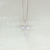 天然ダイヤモンド K18WG クロスネックレス 0.50ct　GSN-A023　