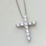 天然ダイヤモンド K18WG クロスネックレス 0.50ct　GSN-A023　
