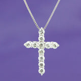 天然ダイヤモンド K18WG クロスネックレス 0.50ct　GSN-A023　