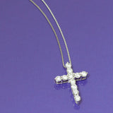 天然ダイヤモンド K18WG クロスネックレス 0.50ct　GSN-A023　
