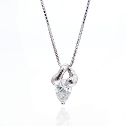 【LIMITED】【Natural】K18WG 天然ダイヤモンド ペアシェイプ ネックレス 0.505ct　
