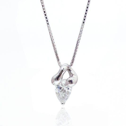 【LIMITED】【Natural】K18WG 天然ダイヤモンド ペアシェイプ ネックレス 0.505ct　