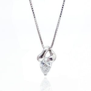 【1点限定】K18WG 天然ダイヤモンド ペアシェイプ ネックレス 0.505ct　GSN3009