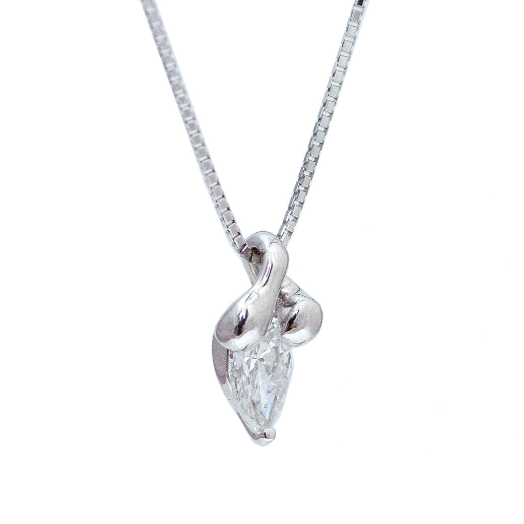 【LIMITED】【Natural】K18WG 天然ダイヤモンド ペアシェイプ ネックレス 0.505ct　