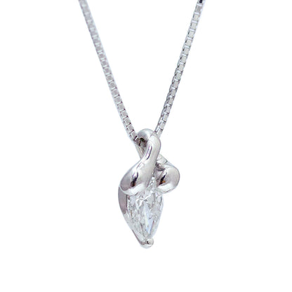 【LIMITED】【Natural】K18WG 天然ダイヤモンド ペアシェイプ ネックレス 0.505ct　