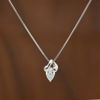 【LIMITED】【Natural】K18WG 天然ダイヤモンド ペアシェイプ ネックレス 0.505ct　