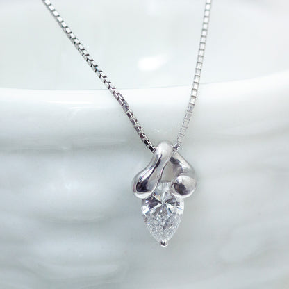 【LIMITED】【Natural】K18WG 天然ダイヤモンド ペアシェイプ ネックレス 0.505ct　