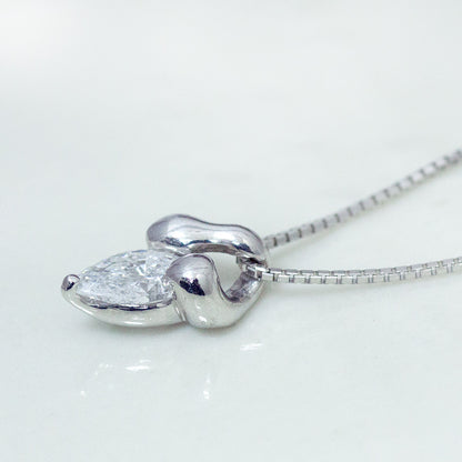 【LIMITED】【Natural】K18WG 天然ダイヤモンド ペアシェイプ ネックレス 0.505ct　