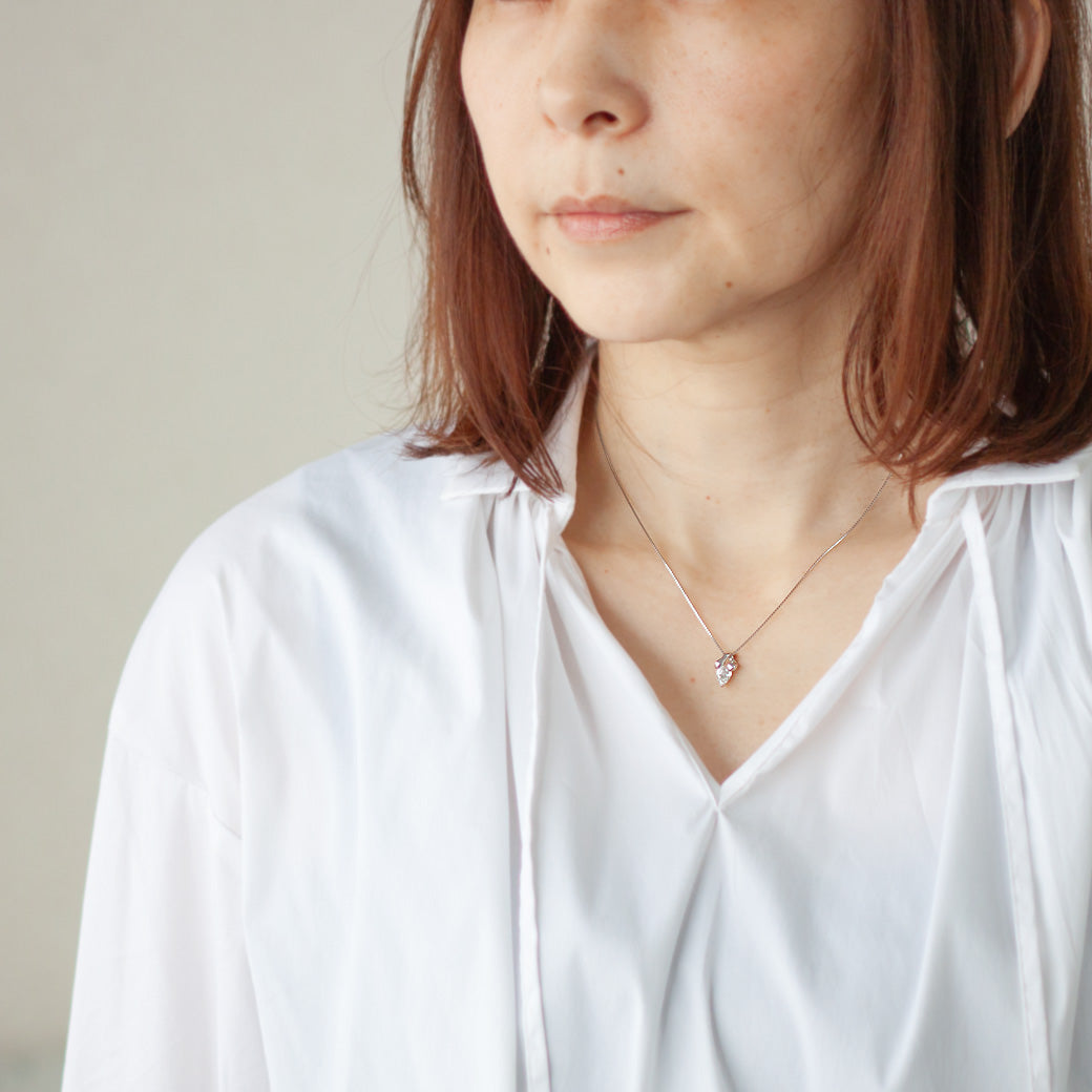 【LIMITED】【Natural】K18WG 天然ダイヤモンド ペアシェイプ ネックレス 0.505ct　