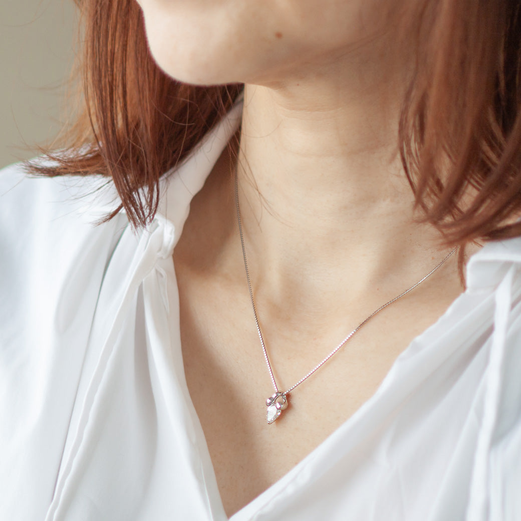 【LIMITED】【Natural】K18WG 天然ダイヤモンド ペアシェイプ ネックレス 0.505ct　