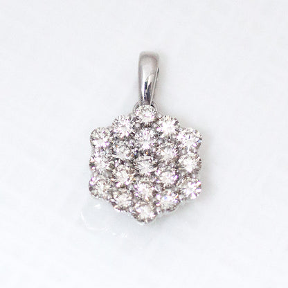 【Natural】 K18WG パヴェ ダイヤモンド ペンダントトップ 1.03ct　