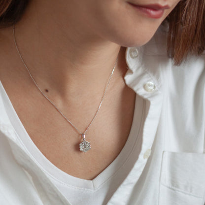【Natural】 K18WG パヴェ ダイヤモンド ペンダントトップ 1.03ct　