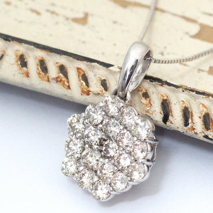 【Natural】 K18WG パヴェ ダイヤモンド ペンダントトップ 1.03ct　