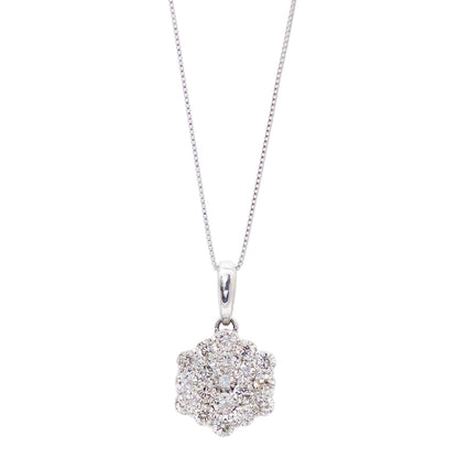 【Natural】 K18WG パヴェ ダイヤモンド ペンダントトップ 1.03ct　