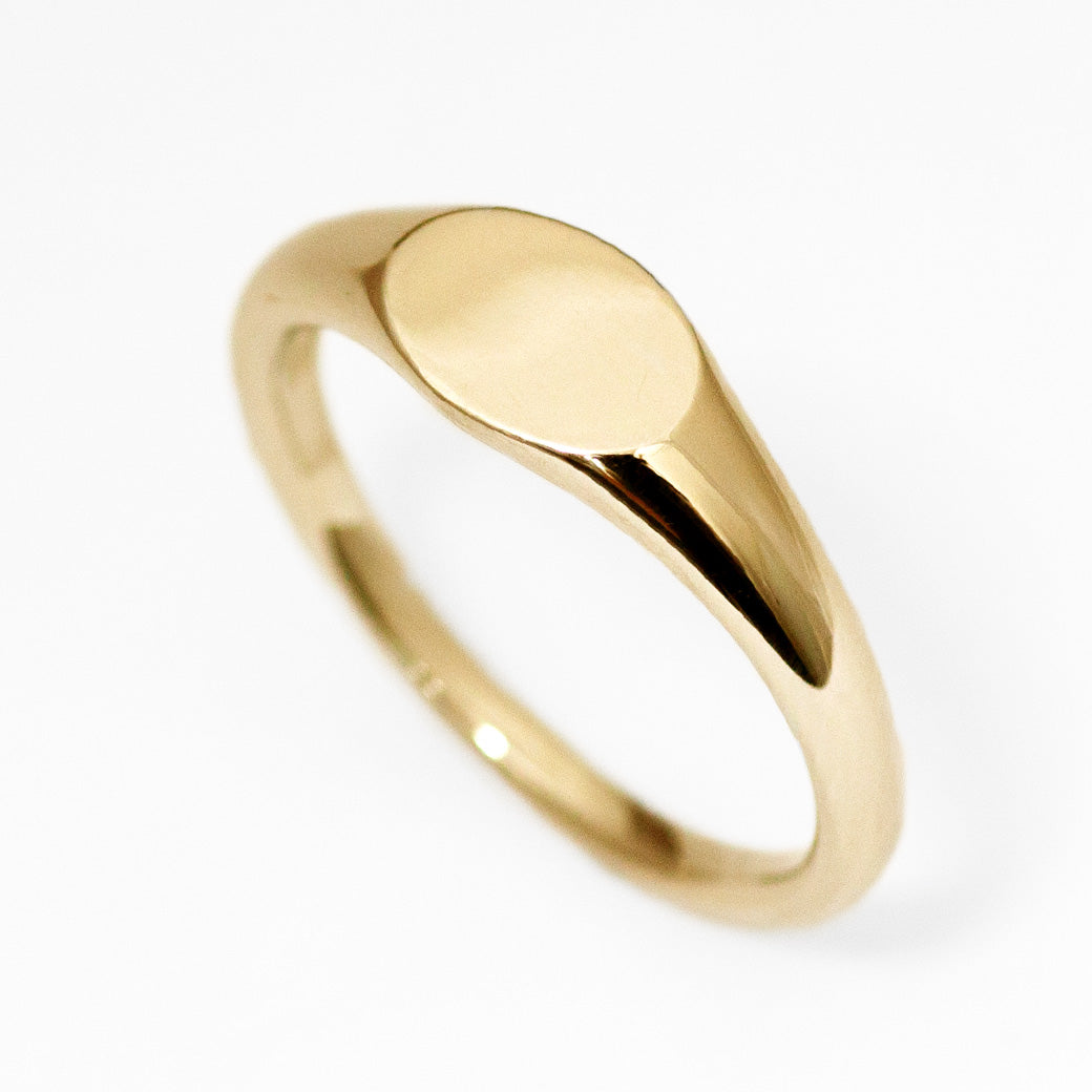 R00202 Signet Ring K18YG / PT シグネットリング オーバル S