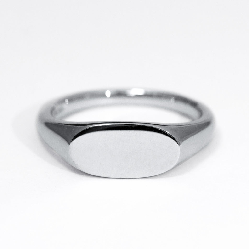Signet Ring　K18YG / PT シグネットリング オーバル M