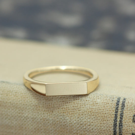 Signet Ring　K18YG / PT シグネットリング スクエア S　