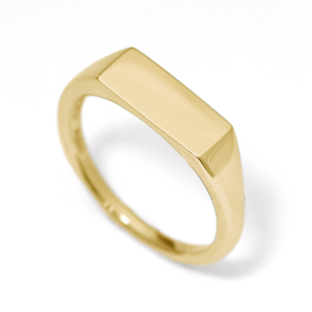 Signet Ring K18YG / PT シグネットリング スクエア M R00205