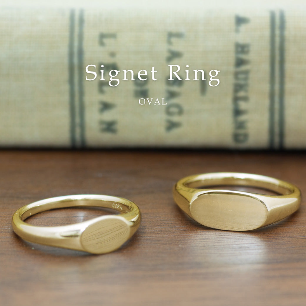 Signet Ring　K18YG / PT シグネットリング オーバル M
