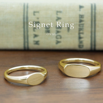 Signet Ring　K18YG / PT シグネットリング オーバル M