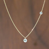 K18  レーザーホール ローズカットダイヤネックレス 2石 0.28ct