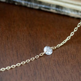 K18  レーザーホール ローズカットダイヤネックレス 2石 0.28ct