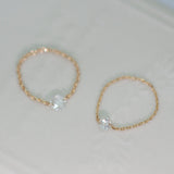 【限定】K18  ローズカットダイヤモンドチェーンリング　0.19ct SPR007