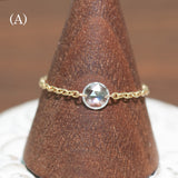 【限定】K18  ローズカットダイヤモンドチェーンリング　0.19ct SPR007
