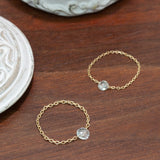 【限定】K18  ローズカットダイヤモンドチェーンリング　0.19ct SPR007