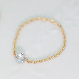 【限定】K18  ローズカットダイヤモンドチェーンリング　0.19ct SPR007