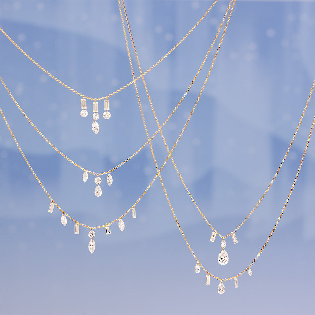 【ALTRO】Lior K18 ラボグロウンダイヤ レーザーホール ファンシーカット シャンデリア ネックレス 0.5ct