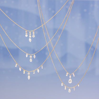 【ALTRO】Lior K18 ラボグロウンダイヤ レーザーホール ファンシーカット シャンデリア ネックレス 0.5ct